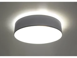 Sollux Lighting Plafón-Sollux ARENA - Lámpara de techo redonda de 3 luces a ras de plata, E27 Gris