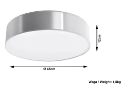 Sollux Lighting Plafón-Sollux ARENA - Lámpara de techo redonda de 3 luces a ras de plata, E27 Gris