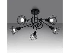 Sollux Lighting Lámpara Suspendida-Sollux Artemis Lámpara de techo semiempotrable multi brazos negra Negro