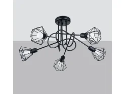 Sollux Lighting Lámpara Suspendida-Sollux Artemis Lámpara de techo semiempotrable multi brazos negra Negro