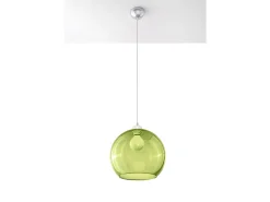 Sale Sollux Lighting Sollux BALL - 1 colgante de techo con cúpula de vidrio claro , cromo, E27 Verde