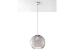 Sollux Lighting Sollux BALL - 1 colgante de techo con cúpula de vidrio claro, grafito, cromo, E27 Gris Online