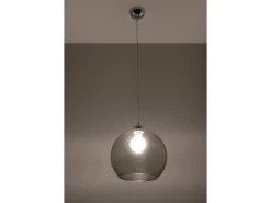 Sollux Lighting Sollux BALL - 1 colgante de techo con cúpula de vidrio claro, grafito, cromo, E27 Gris Online