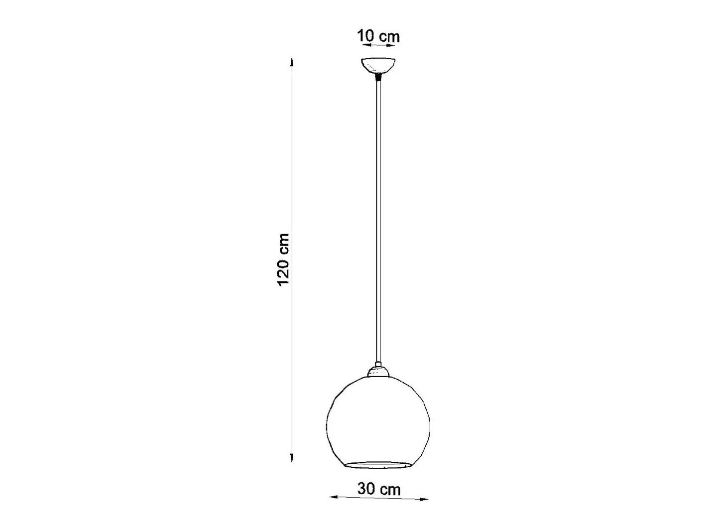Sollux Lighting Lámpara Suspendida-Sollux BALL - 1 lámpara colgante de techo con domo de vidrio , cromo, E27 Rojo