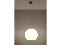 Sollux Lighting Lámpara Suspendida-Sollux BALL - 1 lámpara colgante de techo con domo de vidrio , cromo, E27 Blanco