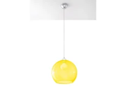 Discount Sollux Lighting Sollux BALL - 1 lámpara colgante de techo con cúpula de vidrio , cromo, E27 Amarillo