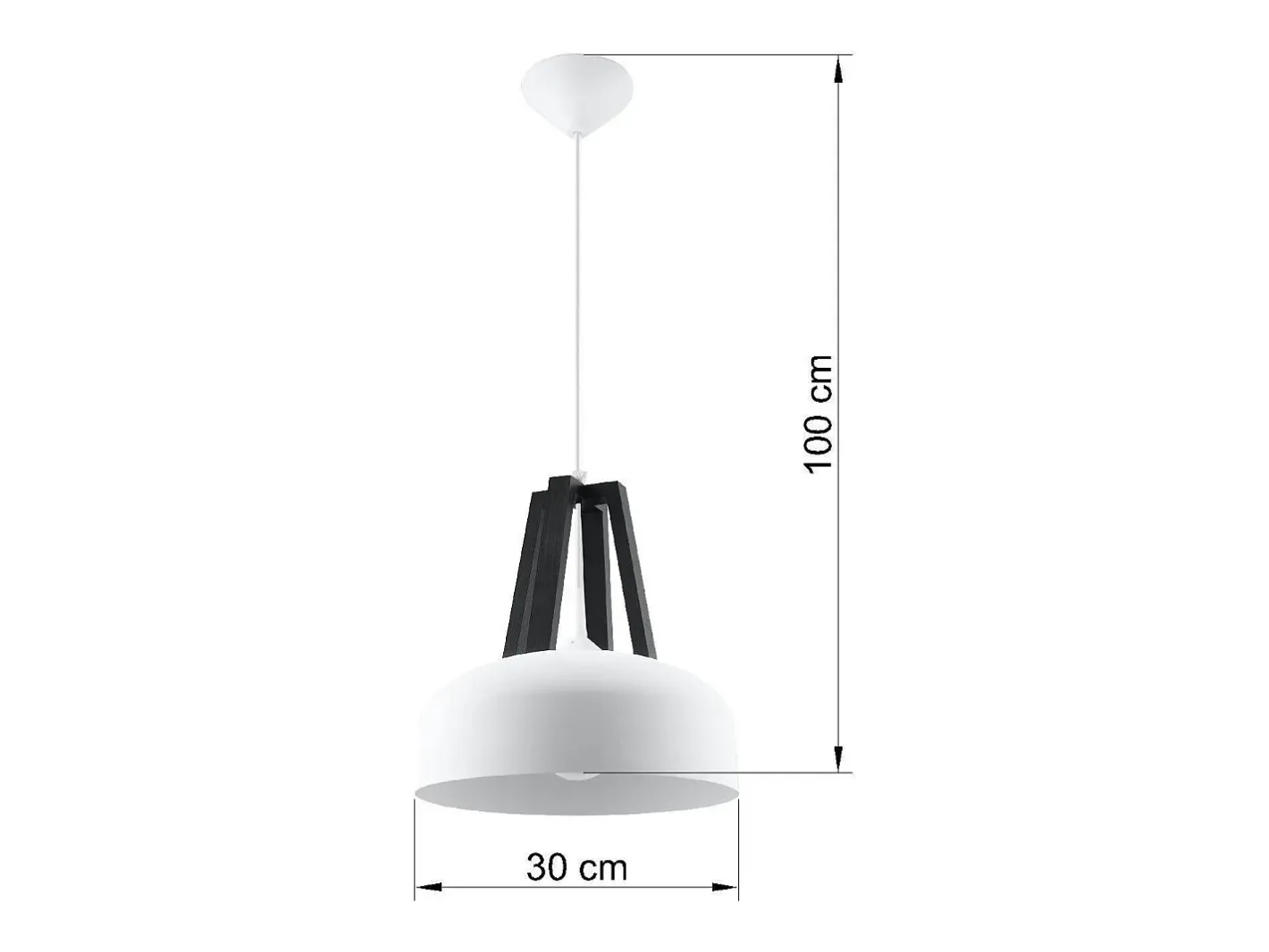 Sollux Lighting Lámpara Suspendida-Sollux CASCO - 1 lámpara colgante de techo tipo domo , negro, E27 Blanco