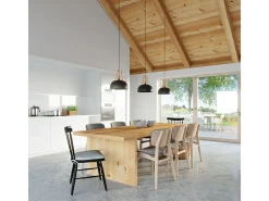 Sollux Lighting Sollux CASCO - 1 lámpara colgante de techo tipo domo , madera natural, E27 Negro Outlet