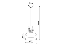 Sollux Lighting Sollux CASCO - 1 lámpara colgante de techo tipo domo , madera natural, E27 Negro Outlet