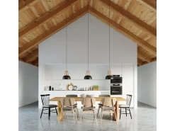 Sollux Lighting Sollux CASCO - 1 lámpara colgante de techo tipo domo , madera natural, E27 Negro Outlet