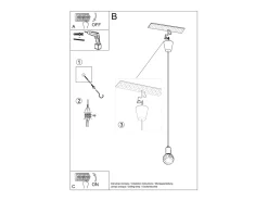 Discount Sollux Lighting Sollux DIEGO - 1 lámpara colgante de techo amarilla Amarillo