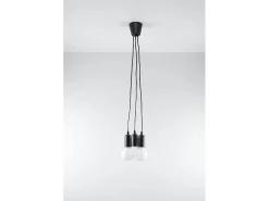 Sollux Lighting Sollux DIEGO - Colgante de racimo de techo de 3 luces Negro Clearance