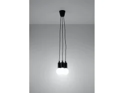 Sollux Lighting Sollux DIEGO - Colgante de racimo de techo de 3 luces Negro Clearance