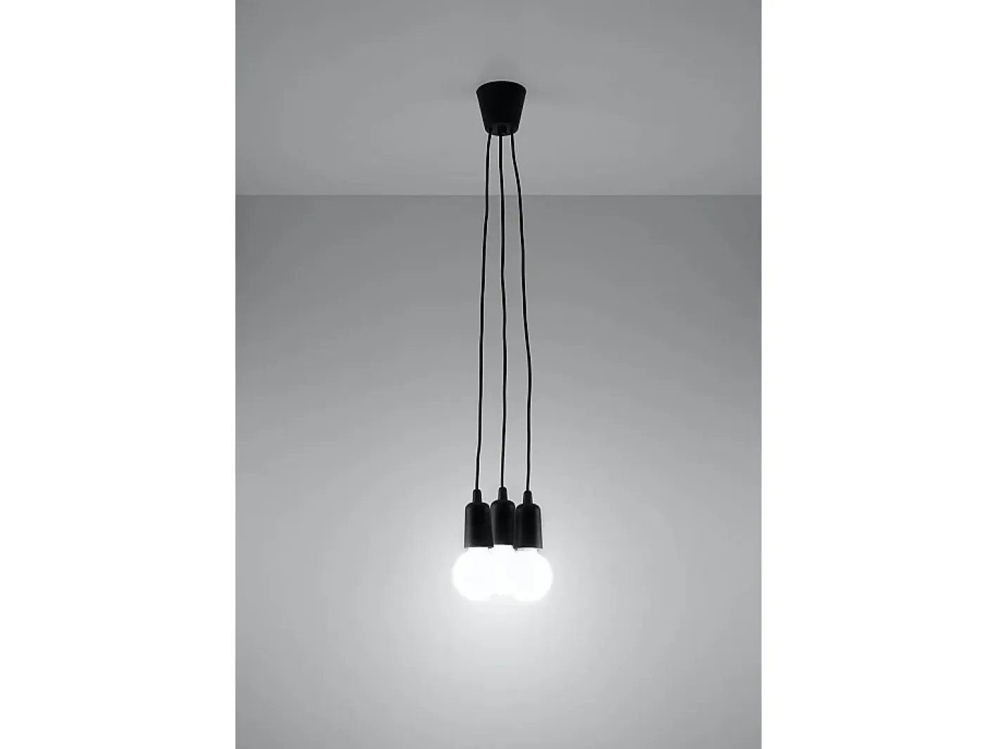 Sollux Lighting Sollux DIEGO - Colgante de racimo de techo de 3 luces Negro Clearance