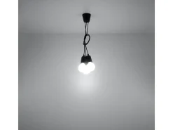 Sollux Lighting Sollux DIEGO - Colgante de racimo de techo de 3 luces Negro Clearance