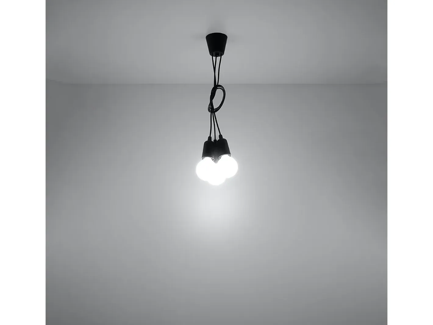 Sollux Lighting Sollux DIEGO - Colgante de racimo de techo de 3 luces Negro Clearance