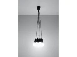 Sollux Lighting Lámpara Suspendida-Sollux DIEGO - Colgante de racimo de techo de 5 luces Negro