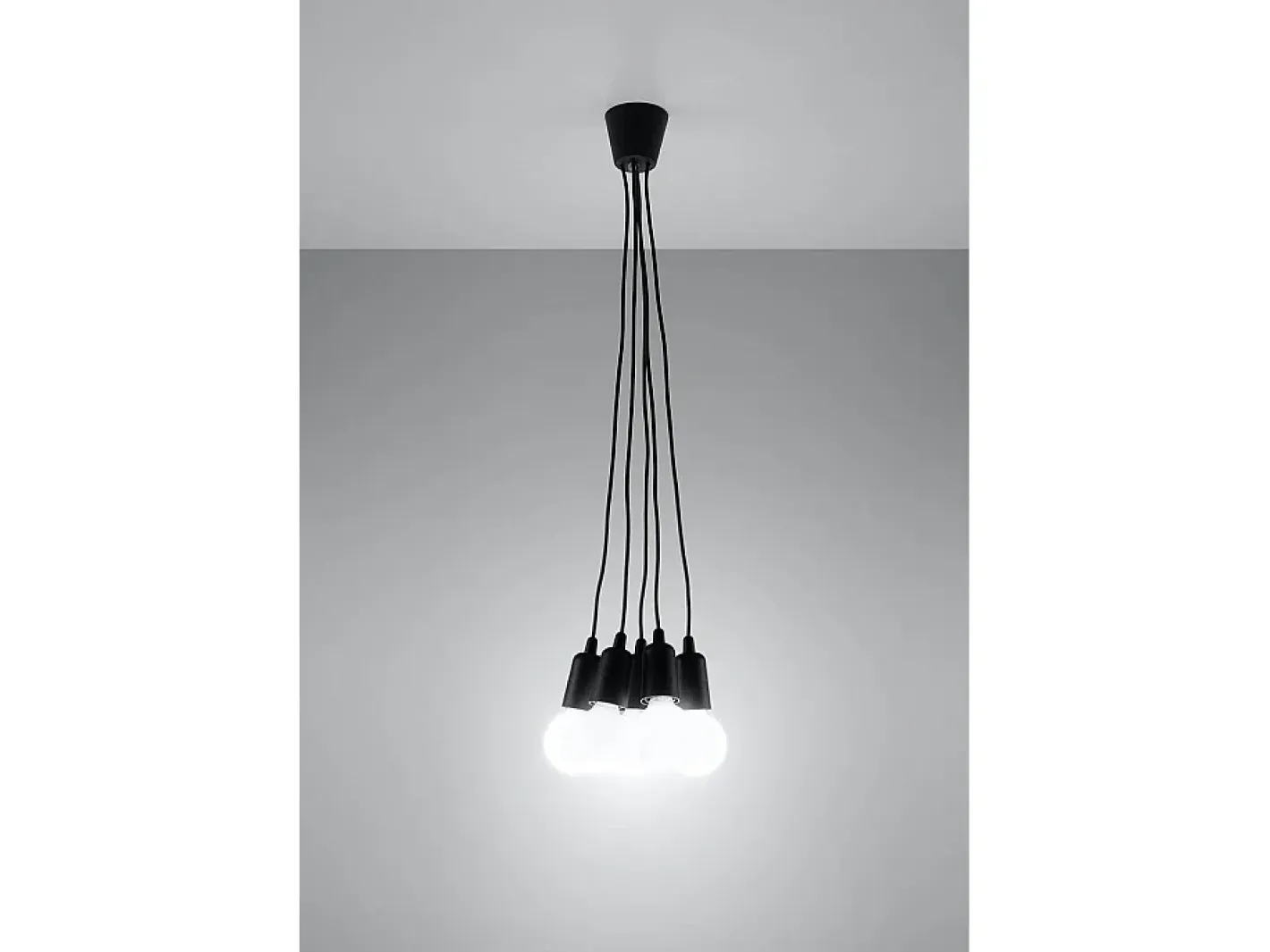 Sollux Lighting Lámpara Suspendida-Sollux DIEGO - Colgante de racimo de techo de 5 luces Negro