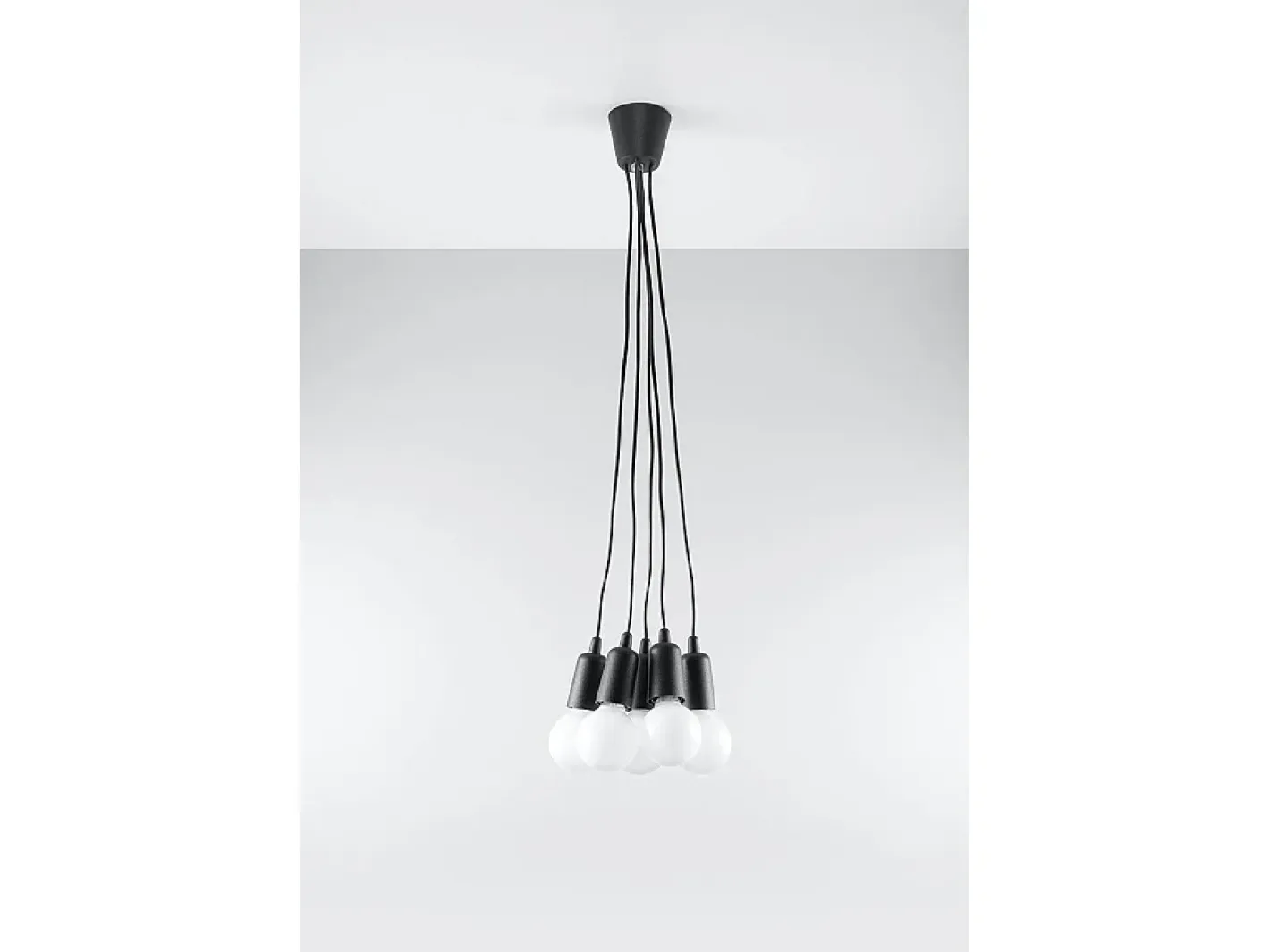 Sollux Lighting Lámpara Suspendida-Sollux DIEGO - Colgante de racimo de techo de 5 luces Negro