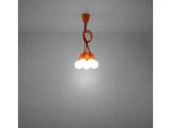 Sollux Lighting Sollux DIEGO - Lámpara colgante de techo con 5 luces, Naranja Hot