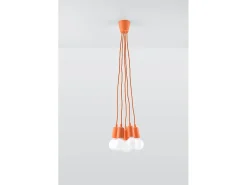Sollux Lighting Sollux DIEGO - Lámpara colgante de techo con 5 luces, Naranja Hot