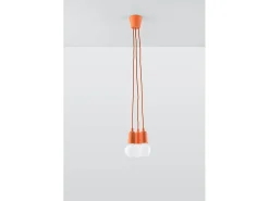 Sollux Lighting Lámpara Suspendida-Sollux DIEGO - Lámpara colgante de techo con 3 luces, Naranja