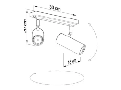 Sollux Lighting Sollux DIREZIONE - Barra de 2 focos de luz blanca, GU10 Blanco Sale