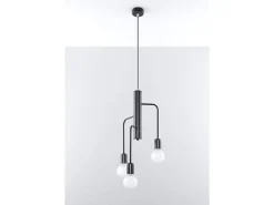 Sollux Lighting Lámpara Suspendida-Sollux DUOMO - Colgante colgante de 3 luces en racimo , E27 Negro