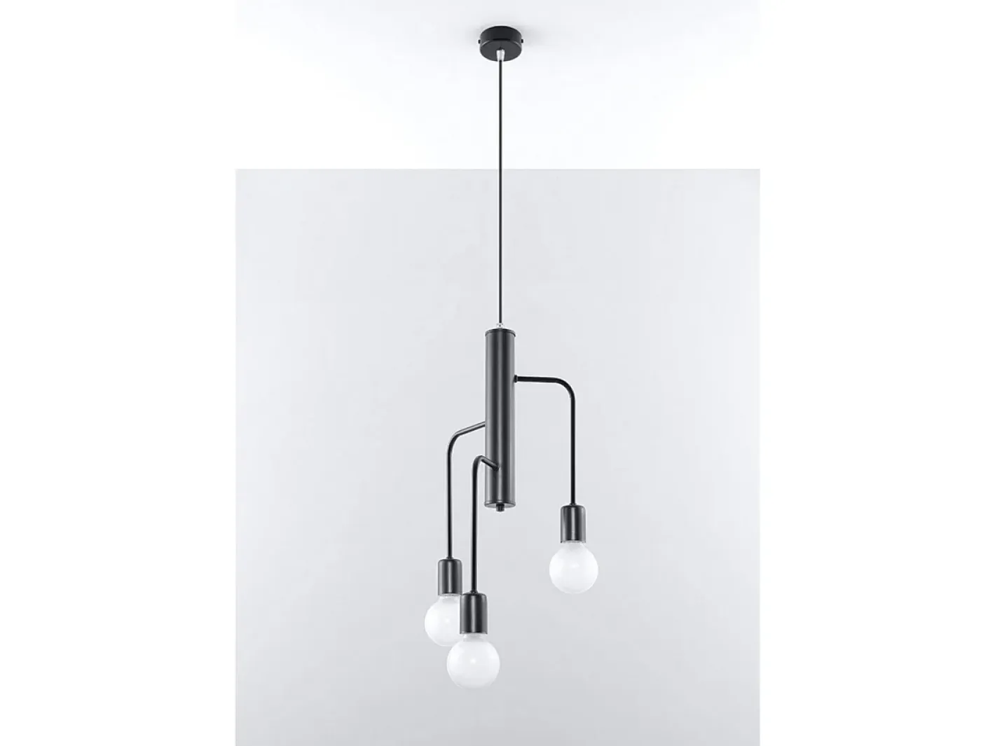 Sollux Lighting Lámpara Suspendida-Sollux DUOMO - Colgante colgante de 3 luces en racimo , E27 Negro