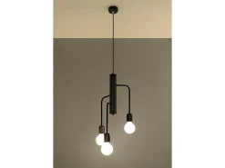 Sollux Lighting Lámpara Suspendida-Sollux DUOMO - Colgante colgante de 3 luces en racimo , E27 Negro