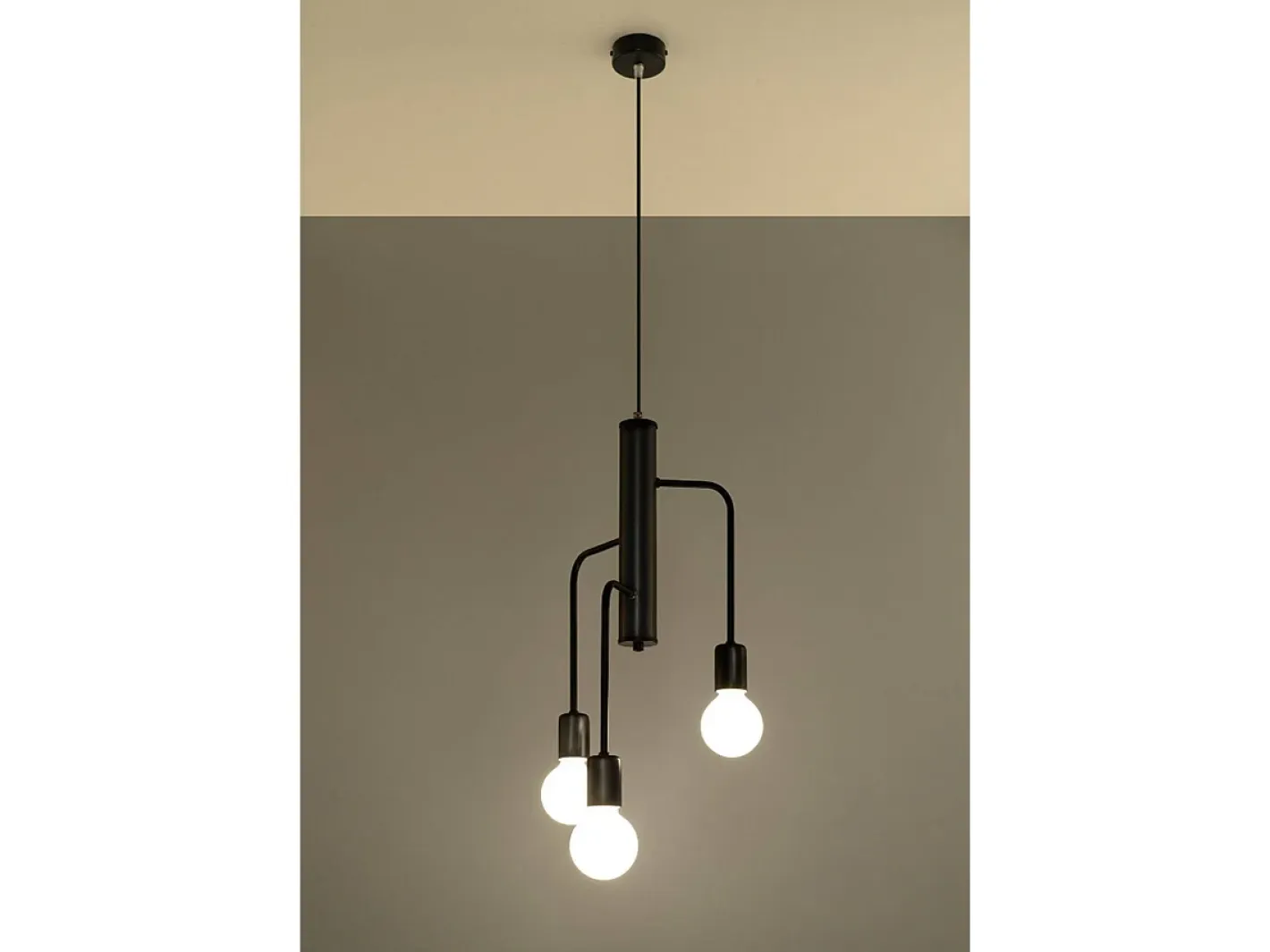 Sollux Lighting Lámpara Suspendida-Sollux DUOMO - Colgante colgante de 3 luces en racimo , E27 Negro