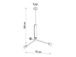 Online Sollux Lighting Sollux DUOMO - Colgante colgante de 3 luces en racimo , E27 Negro