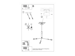 Online Sollux Lighting Sollux DUOMO - Colgante colgante de 3 luces en racimo , E27 Negro