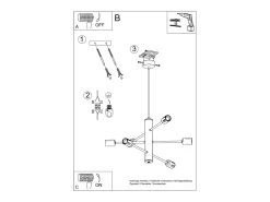 Sollux Lighting Sollux DUOMO - Lámpara colgante de techo con múltiples brazos, 6 luces, , E27 Negro Online