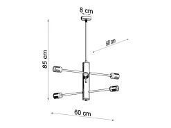 Sollux Lighting Sollux DUOMO - Lámpara colgante de techo con múltiples brazos, 6 luces, , E27 Negro Online