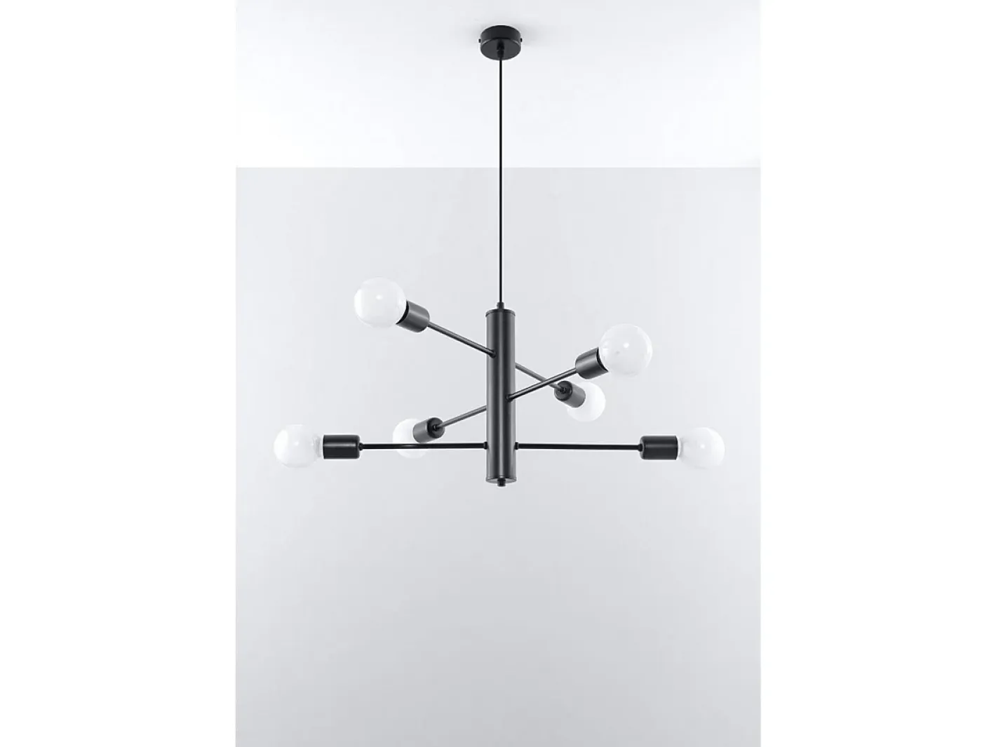 Sollux Lighting Sollux DUOMO - Lámpara colgante de techo con múltiples brazos, 6 luces, , E27 Negro Online