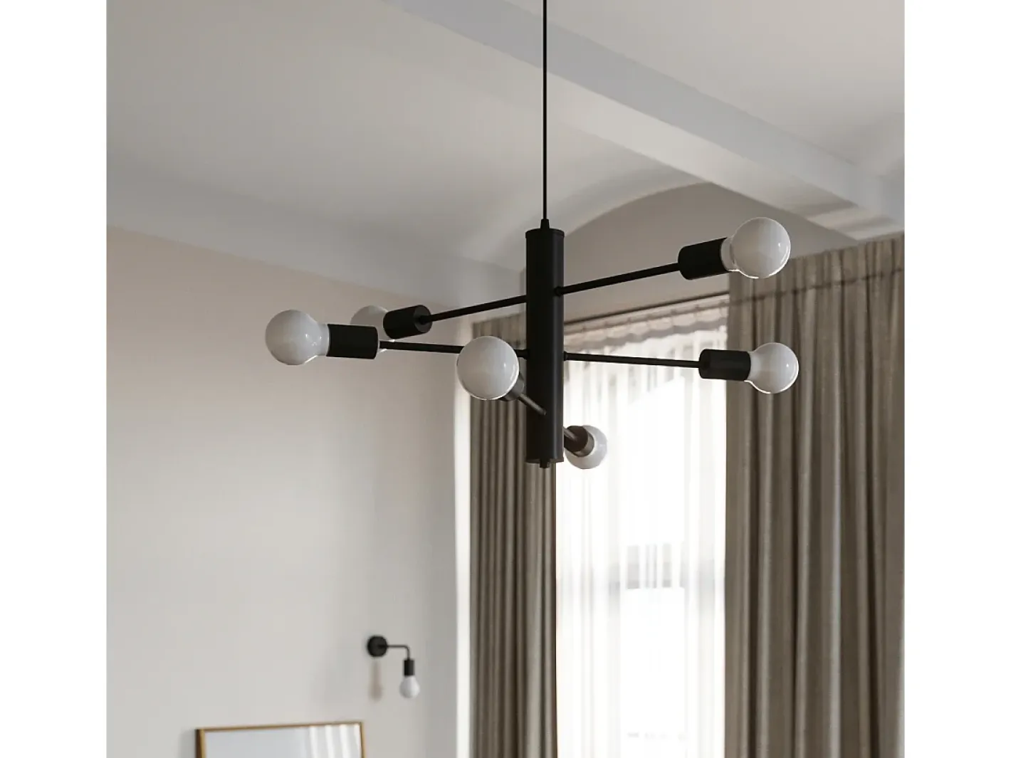 Sollux Lighting Sollux DUOMO - Lámpara colgante de techo con múltiples brazos, 6 luces, , E27 Negro Online