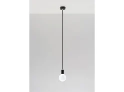Sollux Lighting Lámpara Suspendida-Sollux EDISON - Lámpara colgante de techo con 1 luz Negra, E27 Negro