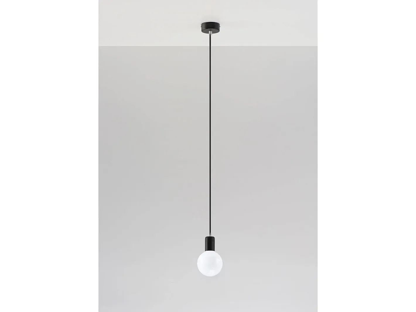 Sollux Lighting Lámpara Suspendida-Sollux EDISON - Lámpara colgante de techo con 1 luz Negra, E27 Negro