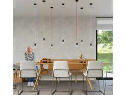 Sollux Lighting Lámpara Suspendida-Sollux EDISON - Lámpara colgante de techo con 1 luz Negra, E27 Negro