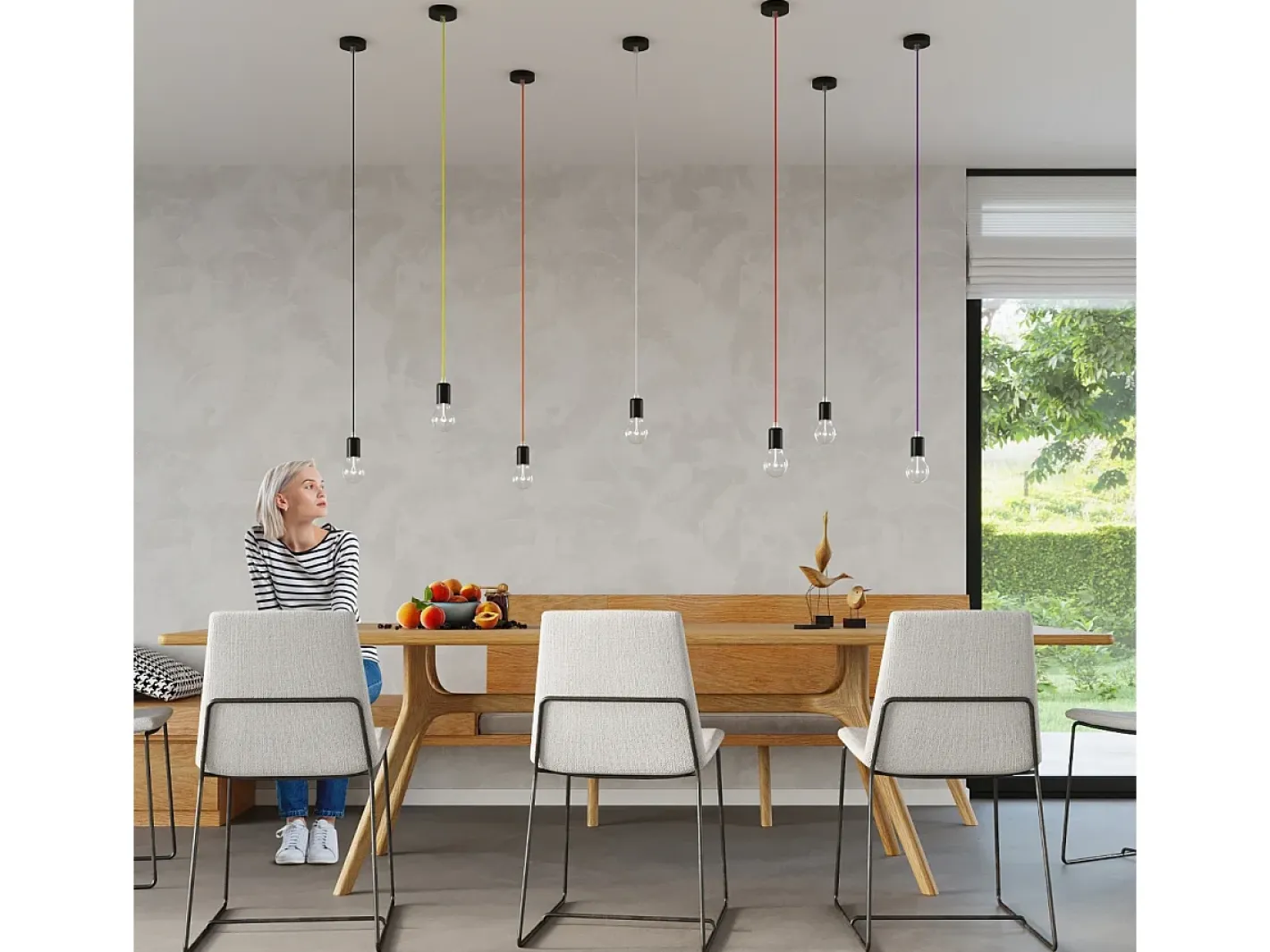 Sollux Lighting Lámpara Suspendida-Sollux EDISON - Lámpara colgante de techo con 1 luz Negra, E27 Negro