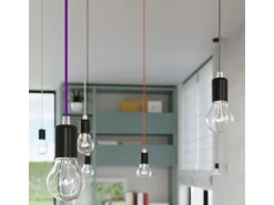 Sollux Lighting Lámpara Suspendida-Sollux EDISON - Lámpara colgante de techo con 1 luz Negra, E27 Negro