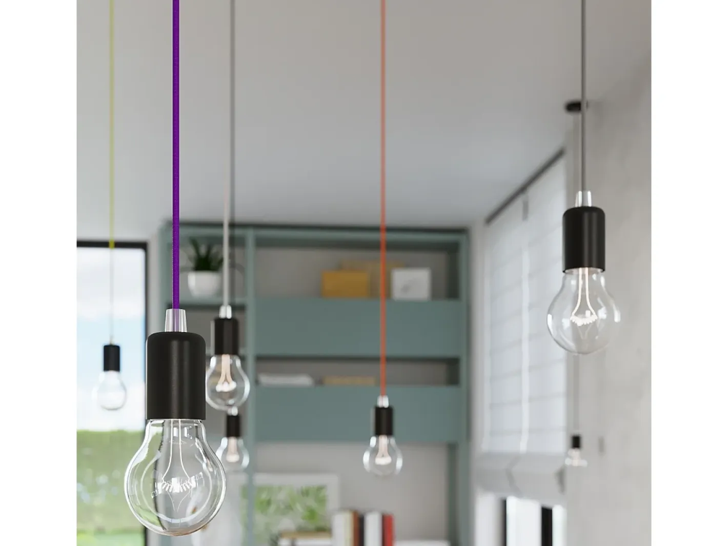 Sollux Lighting Lámpara Suspendida-Sollux EDISON - Lámpara colgante de techo con 1 luz Negra, E27 Negro