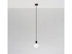 Sollux Lighting Lámpara Suspendida-Sollux EDISON - Lámpara colgante de techo con 1 luz Negra, E27 Negro