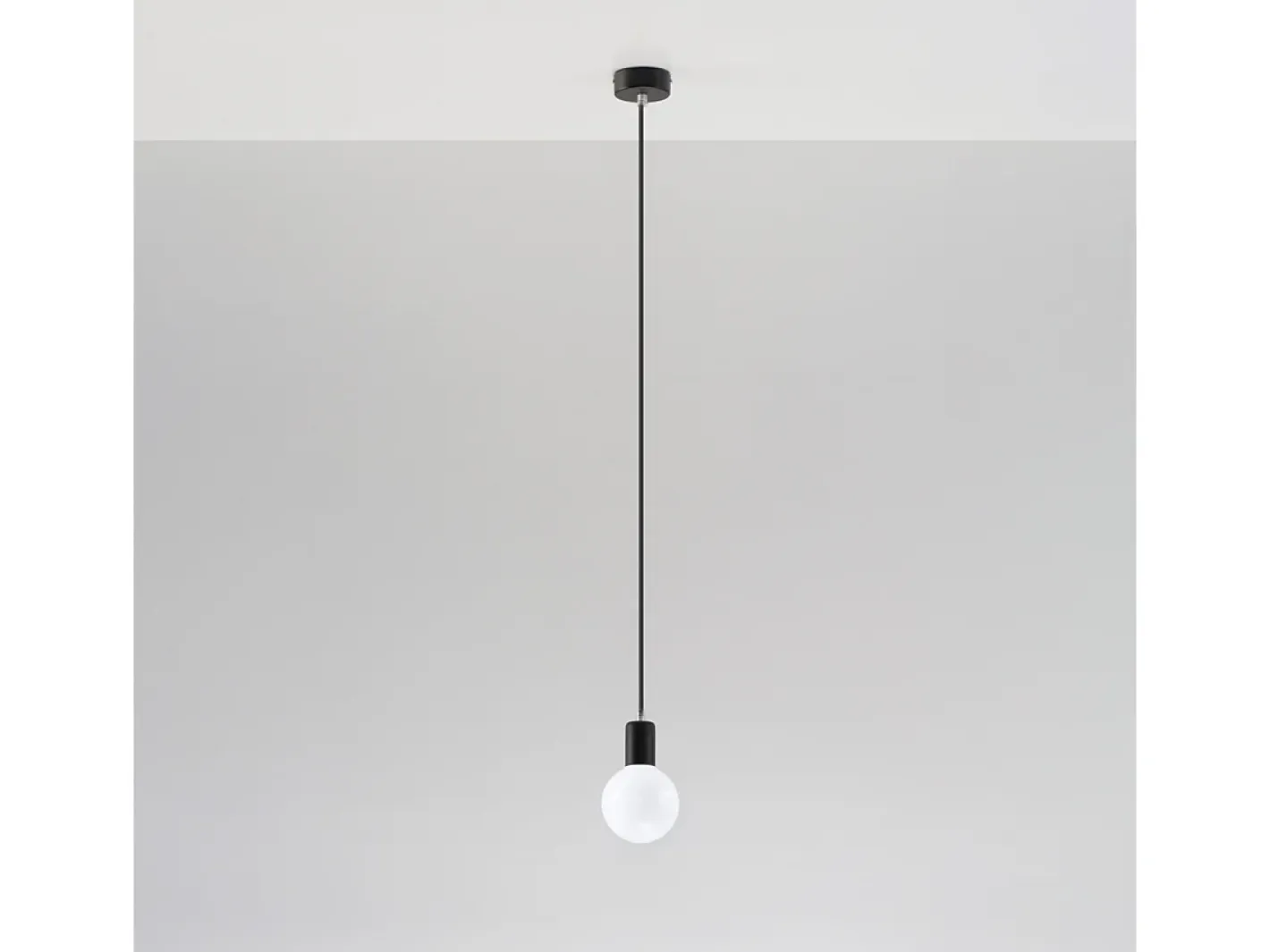 Sollux Lighting Lámpara Suspendida-Sollux EDISON - Lámpara colgante de techo con 1 luz Negra, E27 Negro