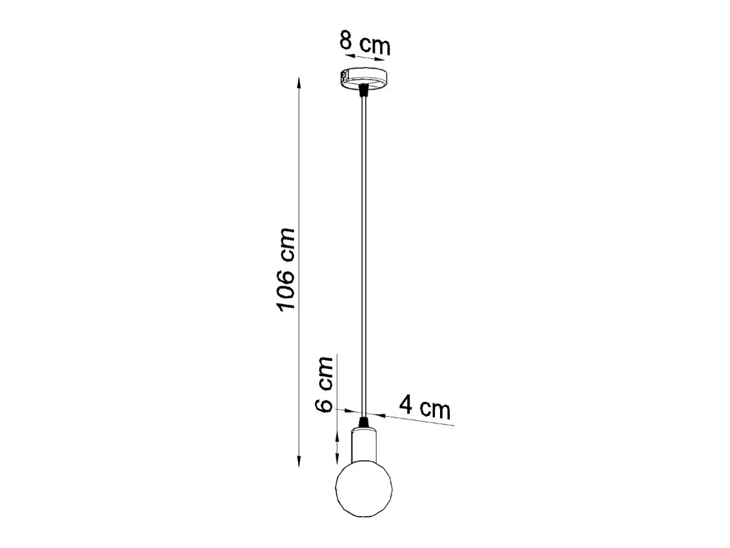 Sollux Lighting Lámpara Suspendida-Sollux EDISON - Lámpara colgante de techo con 1 luz Negra, E27 Negro