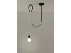Clearance Sollux Lighting Sollux EDISON - Lámpara colgante de techo con 1 luz Negra, E27 Negro