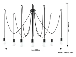 Sollux Lighting Sollux EDISON - Lámpara colgante de 7 luces en racimo , E27 Negro Clearance