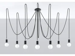 Sollux Lighting Sollux EDISON - Lámpara colgante de 7 luces en racimo , E27 Negro Clearance