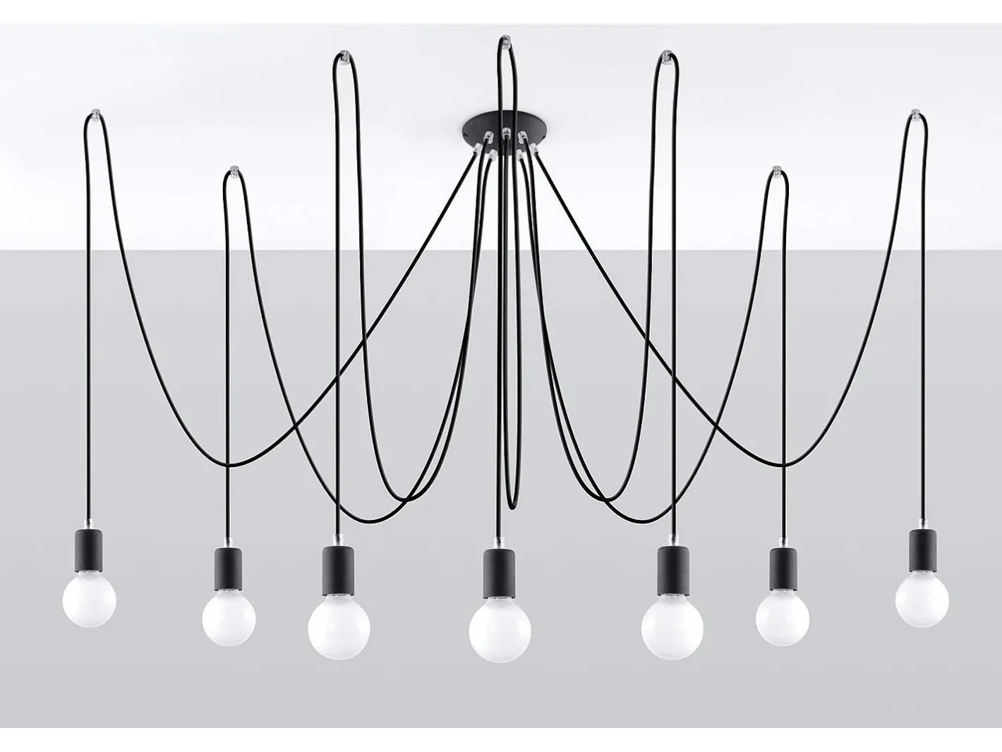 Sollux Lighting Sollux EDISON - Lámpara colgante de 7 luces en racimo , E27 Negro Clearance